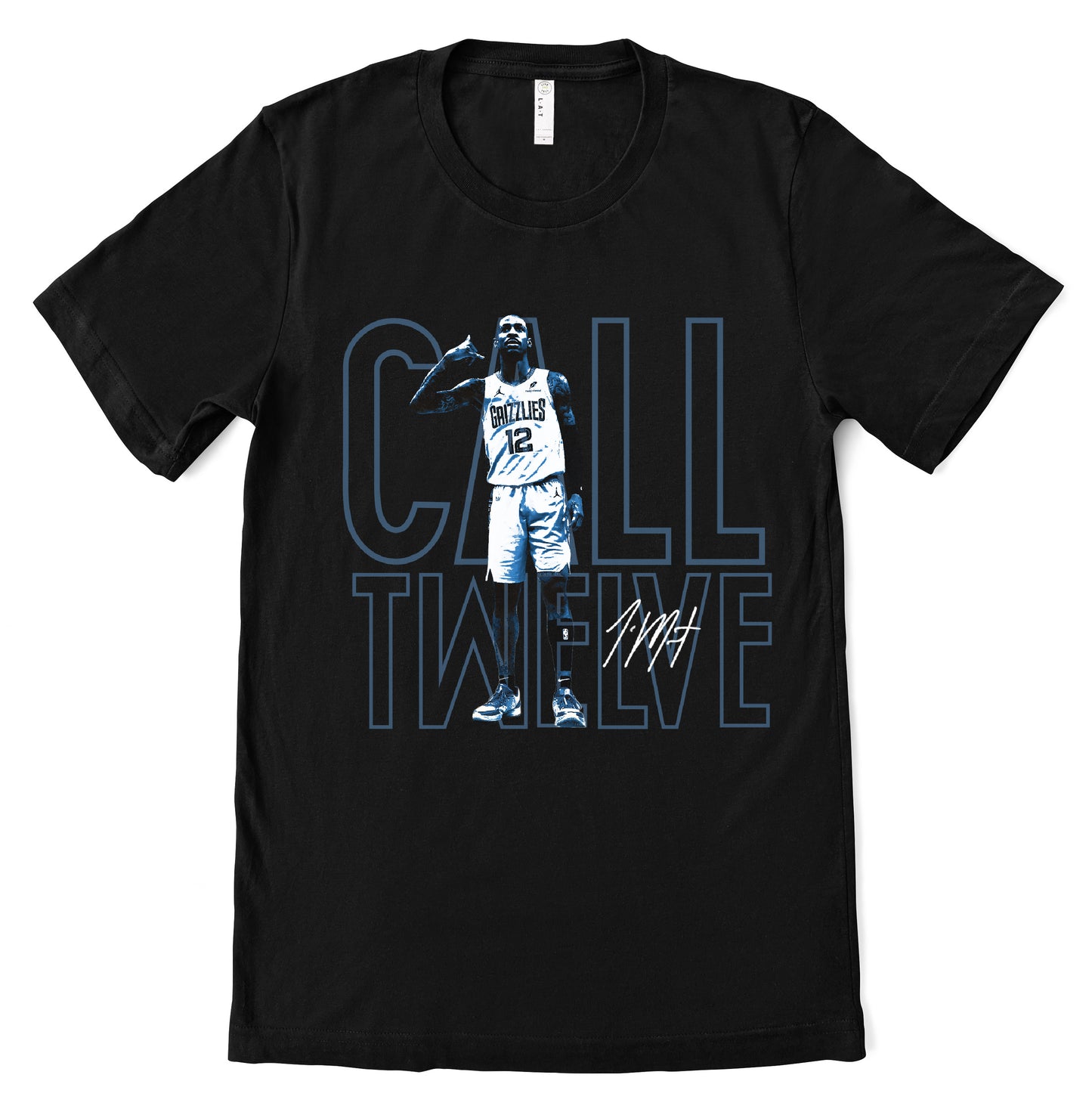 Ja Call 12 - Call Twelve Black and White Basketball Memphis Tee/ Youth, and Adult Sizes /Grizzlies