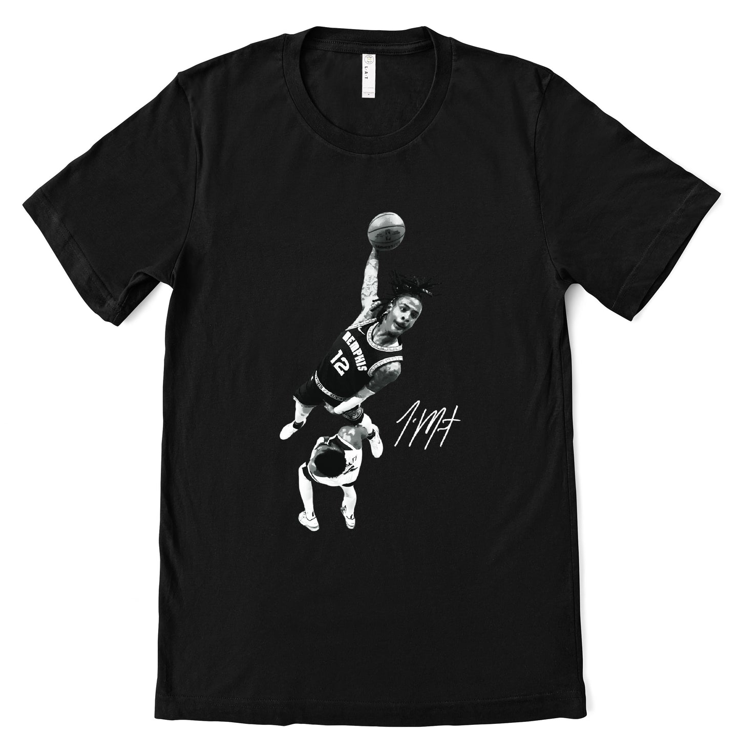 Ja Black and White Basketball Memphis Tee/ Youth, and Adult Sizes /Grizzlies