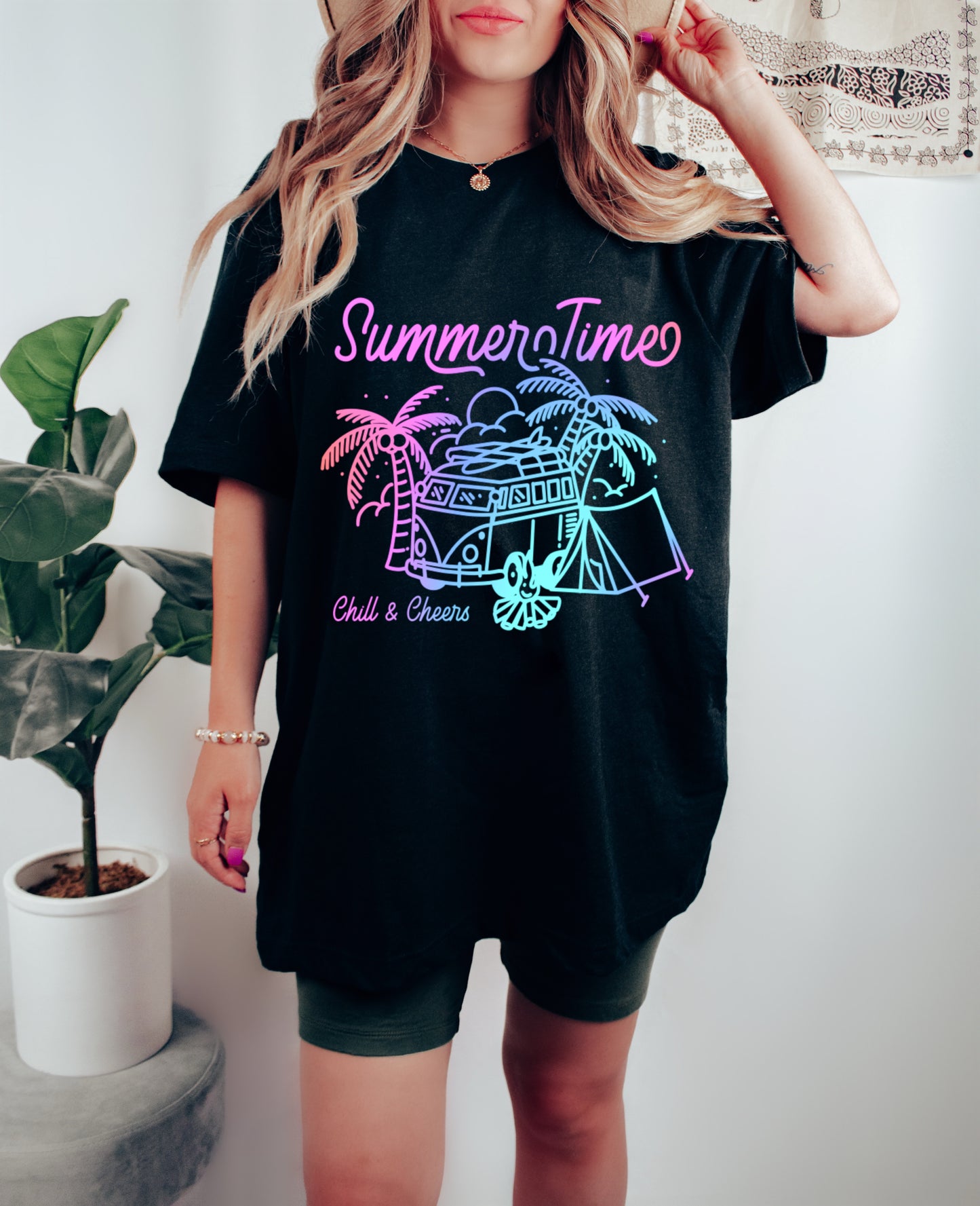 Summer Time Retro VW Camper Camping Hippie Tee/ Comfort Colors or Bella Canvas