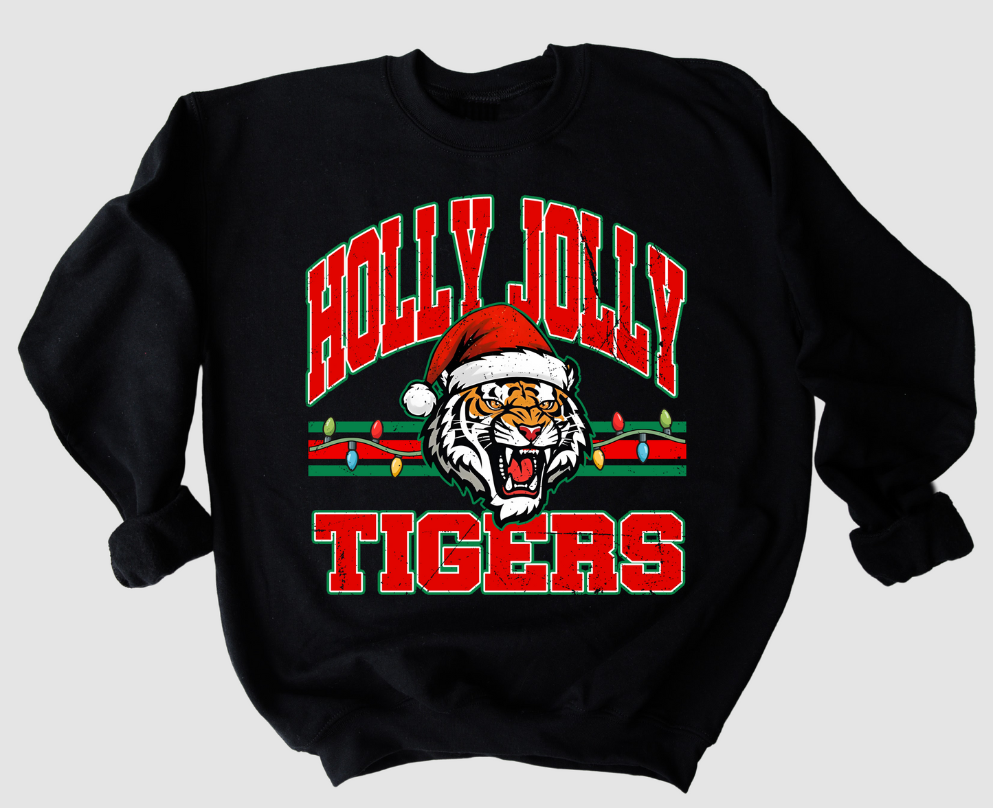 Gildan or Bella Holly Jolly Tigers Sweatshirt/Christmas Sweatshirt/ Hernando Tigers Christmas Sweatshirts/ Youth and Adult Sizing