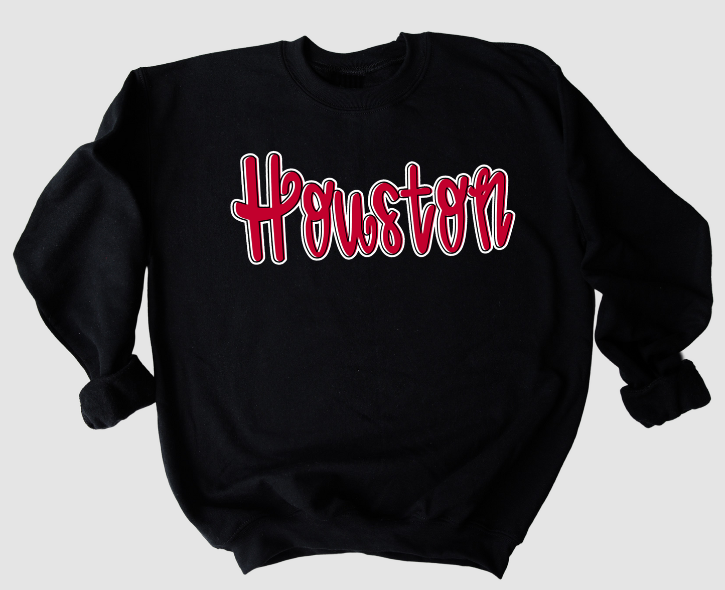 Gildan or Bella Canvas Retro Houston Mustangs Sweatshirt/ DTF Printed- Youth and Adult Sizes