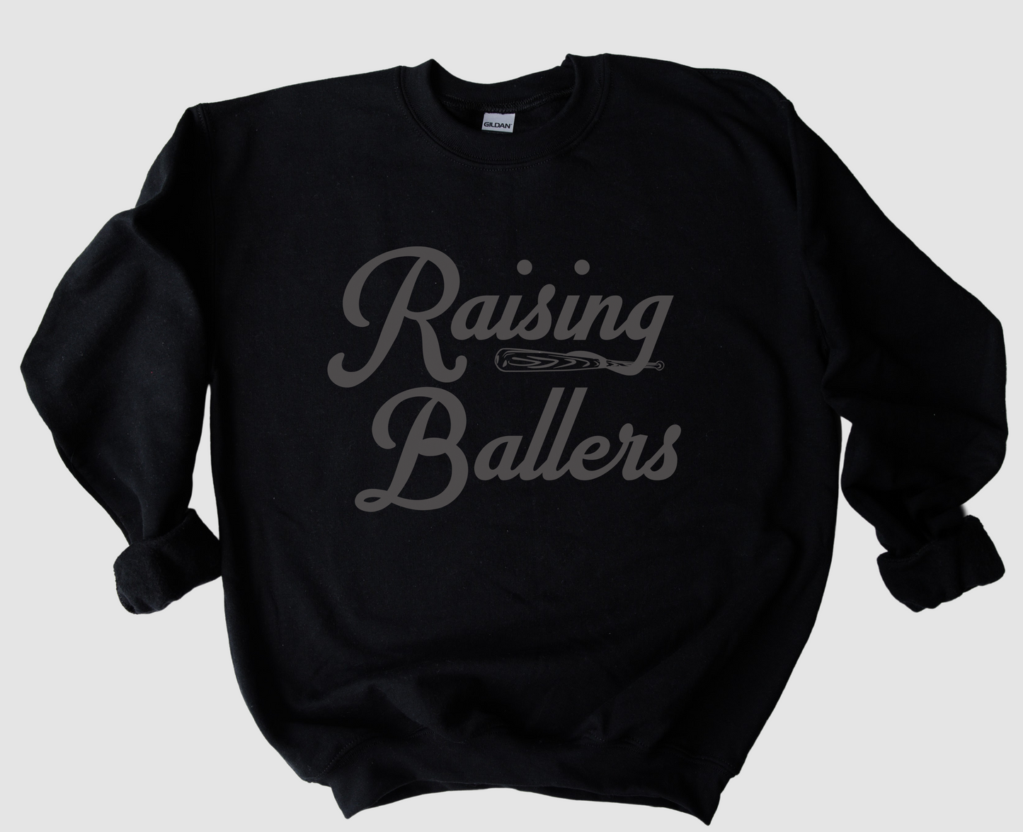 Gildan or Bella Raising Ballers Unisex Baseball Sweatshirt/ Baseball Mom Sweatshirt/Sand
