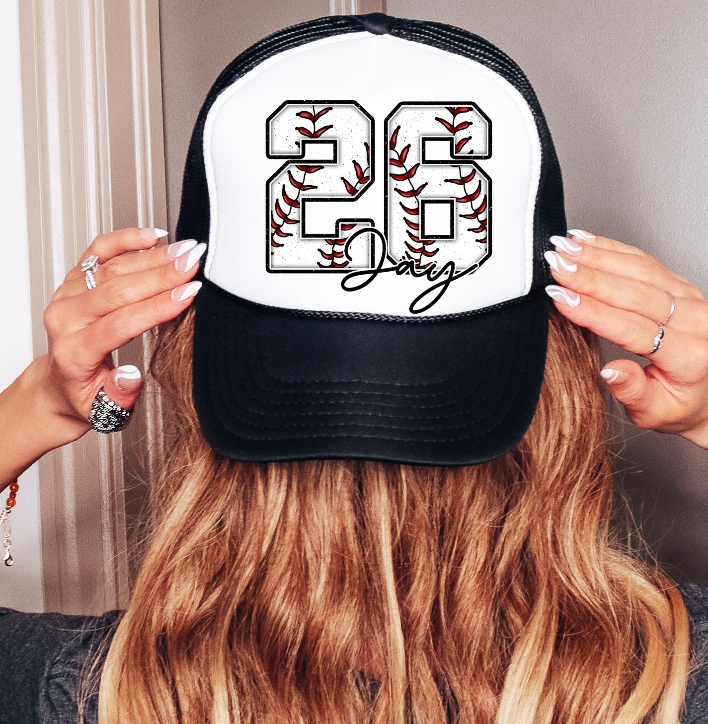 Custom Baseball Number and Name Trucker Hat/ Any Number/ Custom Baseball Hat/ Multiple Colors