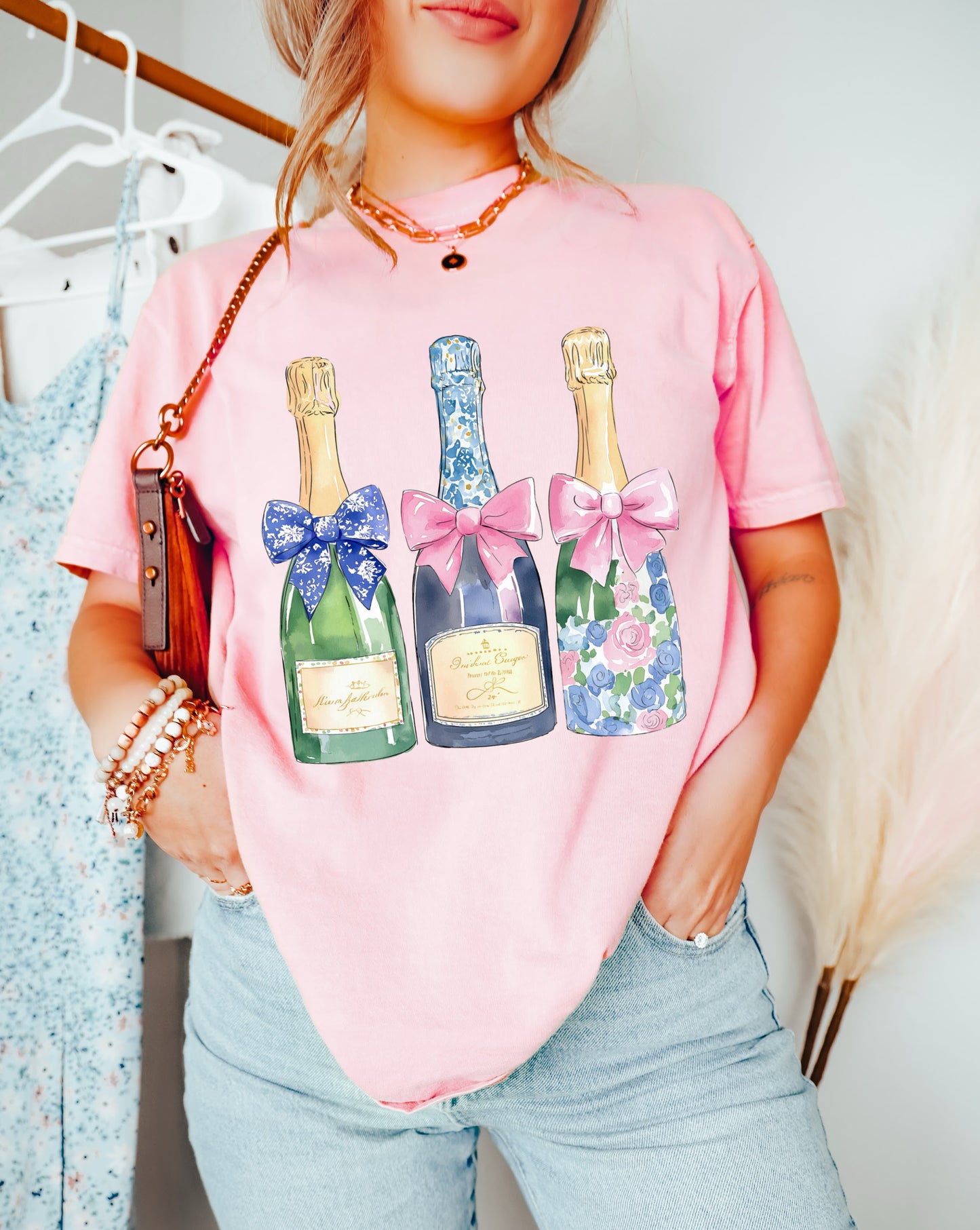 Champagne Trio Tee / Bella or Comfort Colors Brand/ Group Shirts/ Bachelorette Trip Shirts / Multiple Colors