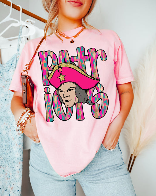 Pink Bella or Comfort Colors Patriots Mascot Shirt/ Lewisburg Shirt / Youth and Adult Sizes/ Lewisburg -Desoto County Schools