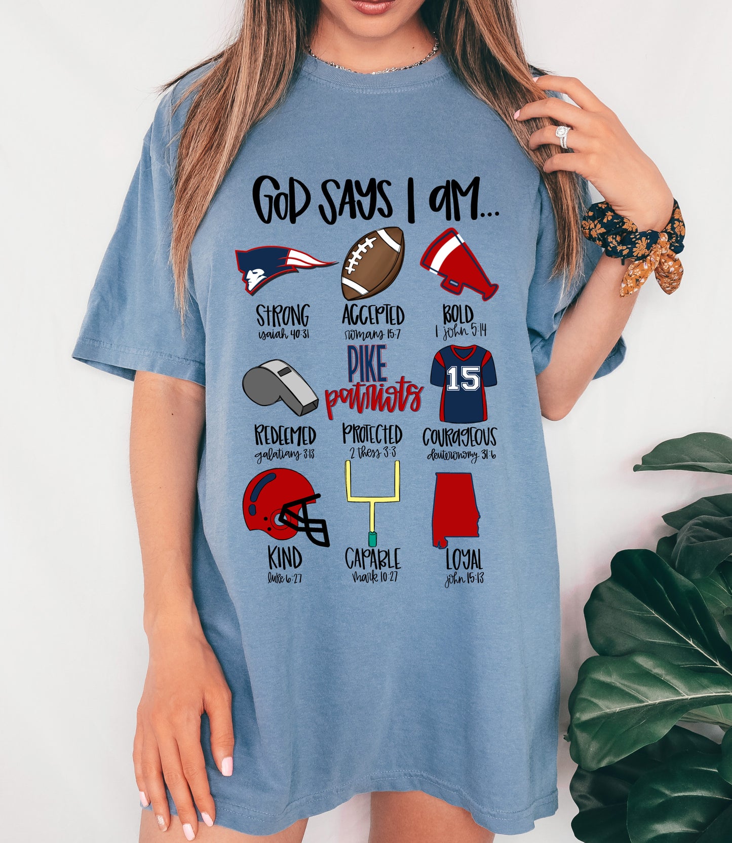 Comfort Colors Blue Jean God Says I am A Pike Patriot Unisex Shirt / Youth and Adult Sizes/ Pike Lib Tee