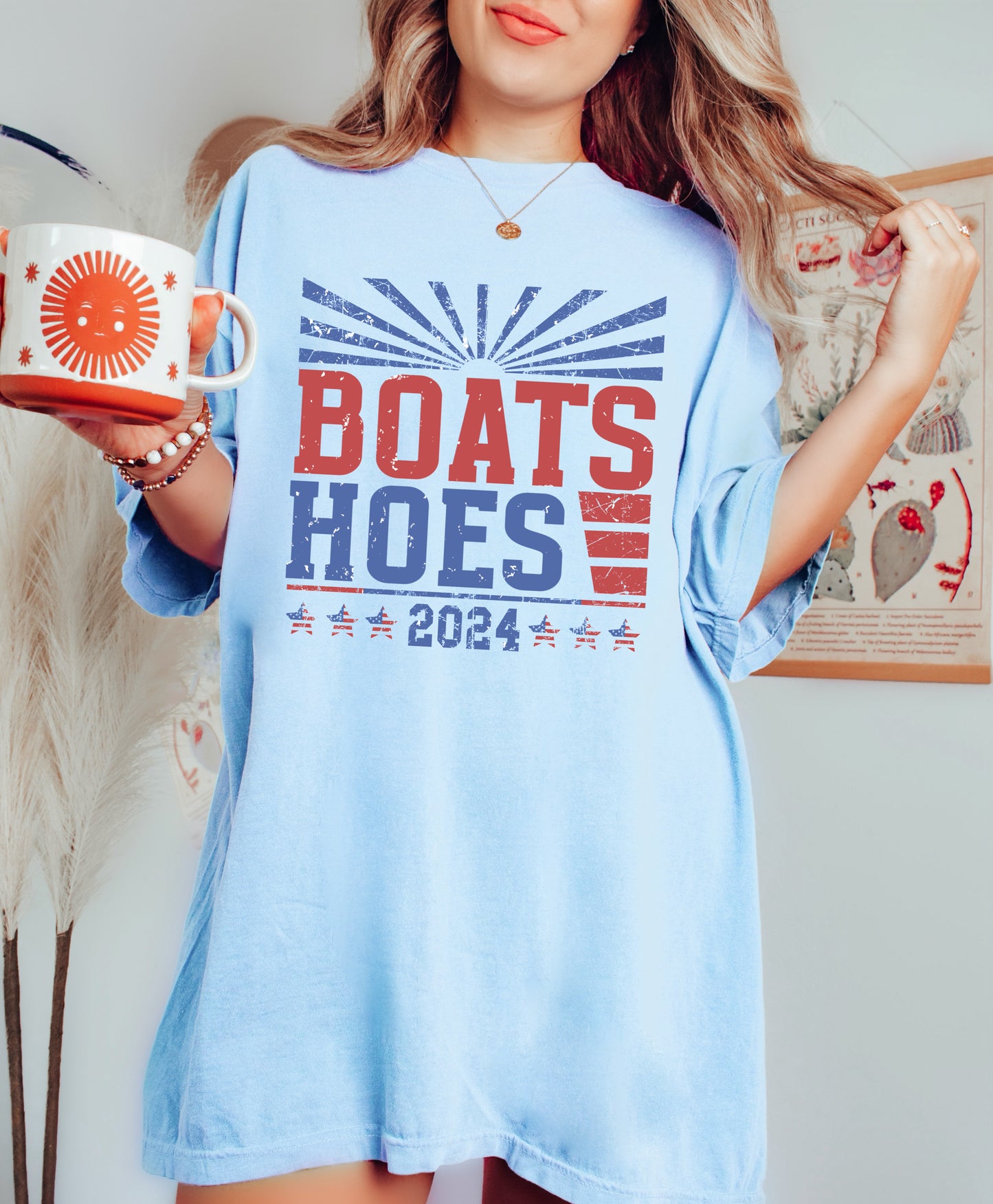Funny Summer Boats Hoes Comfort Colors Unisex Shirt