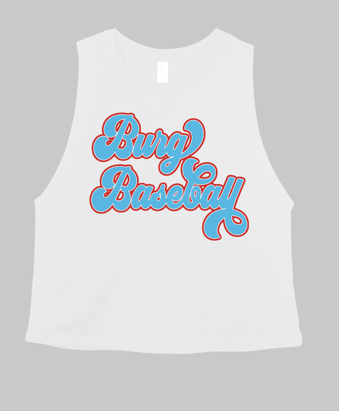 Burg Baseball CROPPED Bella Muscle Tank