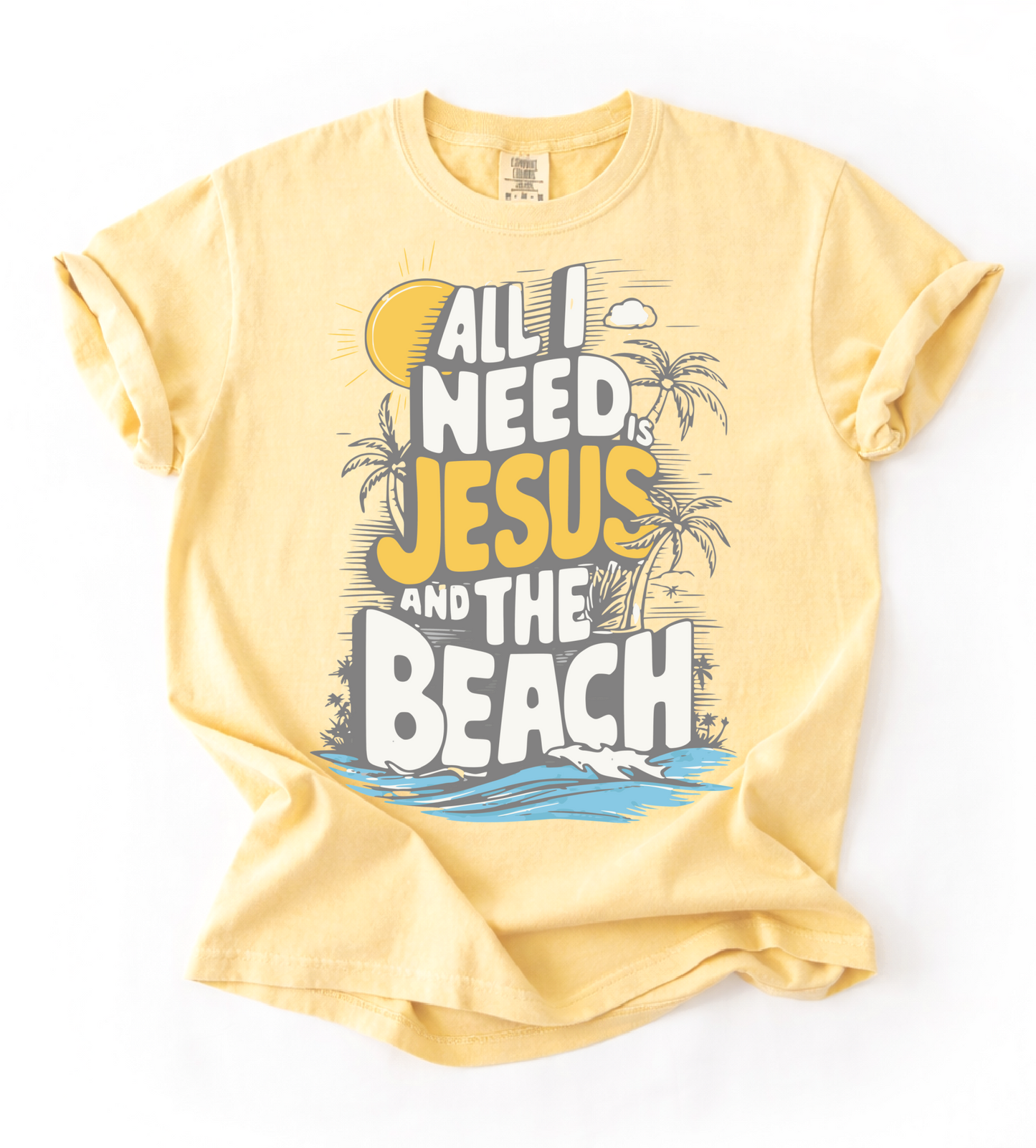 Comfort Colors or Bella Canvas All I Need Is Jesus and the Beach Tee/ Youth and Adult Sizes