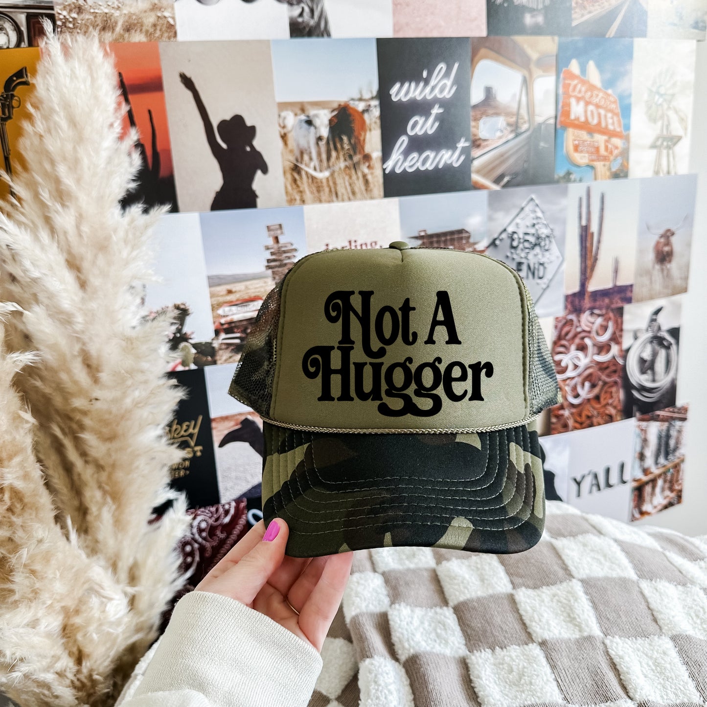 Not A Hugger Funny Trucker Hat/ Funny Gifts/ Trucker Cap/ Vacation Hats/Multiple Colors