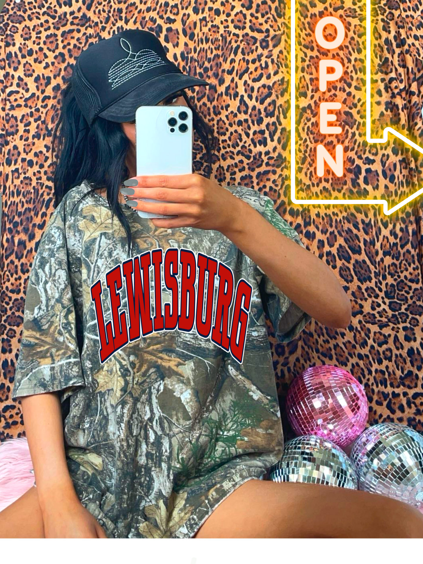 Camo Lewisburg Tee/ Either Mossy Oak New Bottomland or Real Tree Max Print