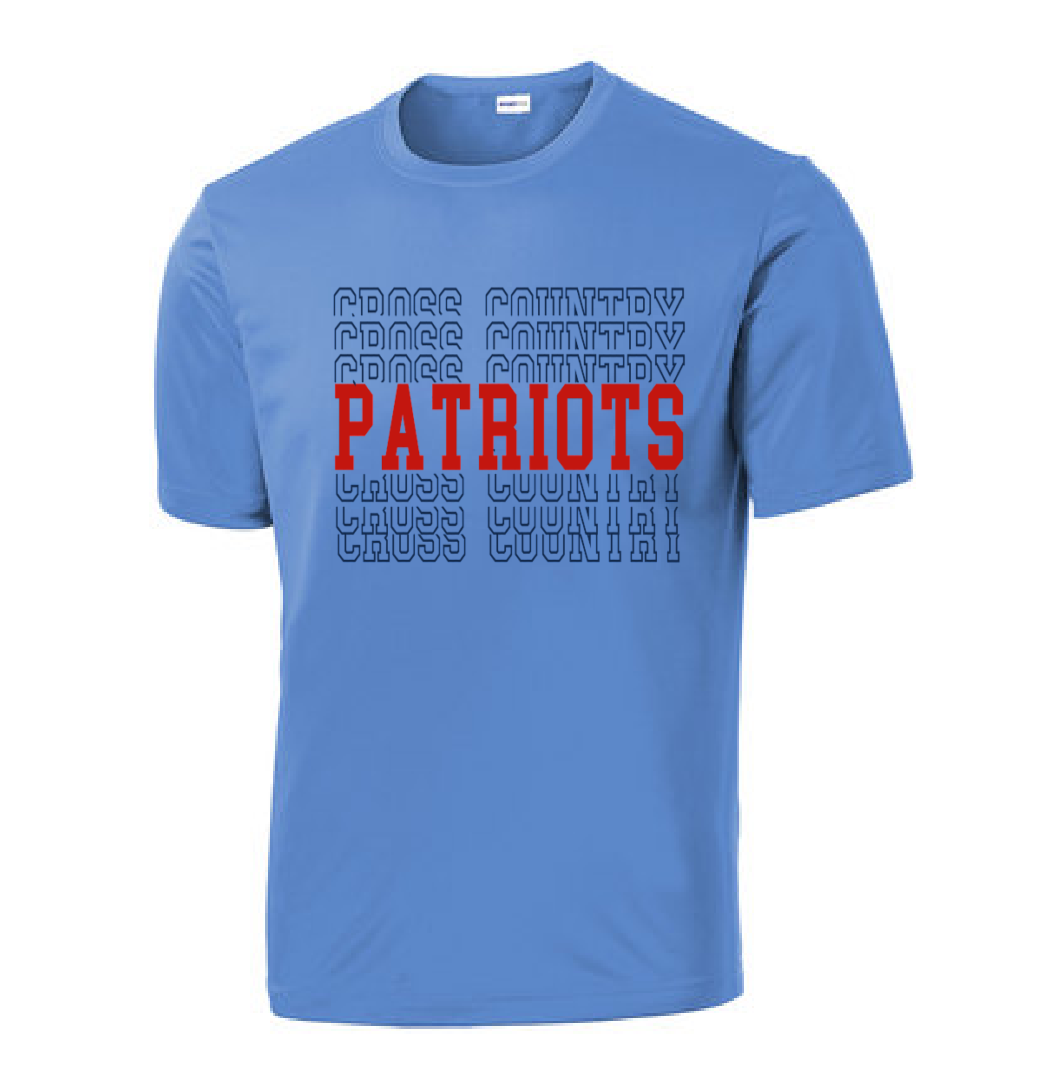 Lewisburg Cross Country Short Sleeve Dri-Fit Patriots - Stacked Design
