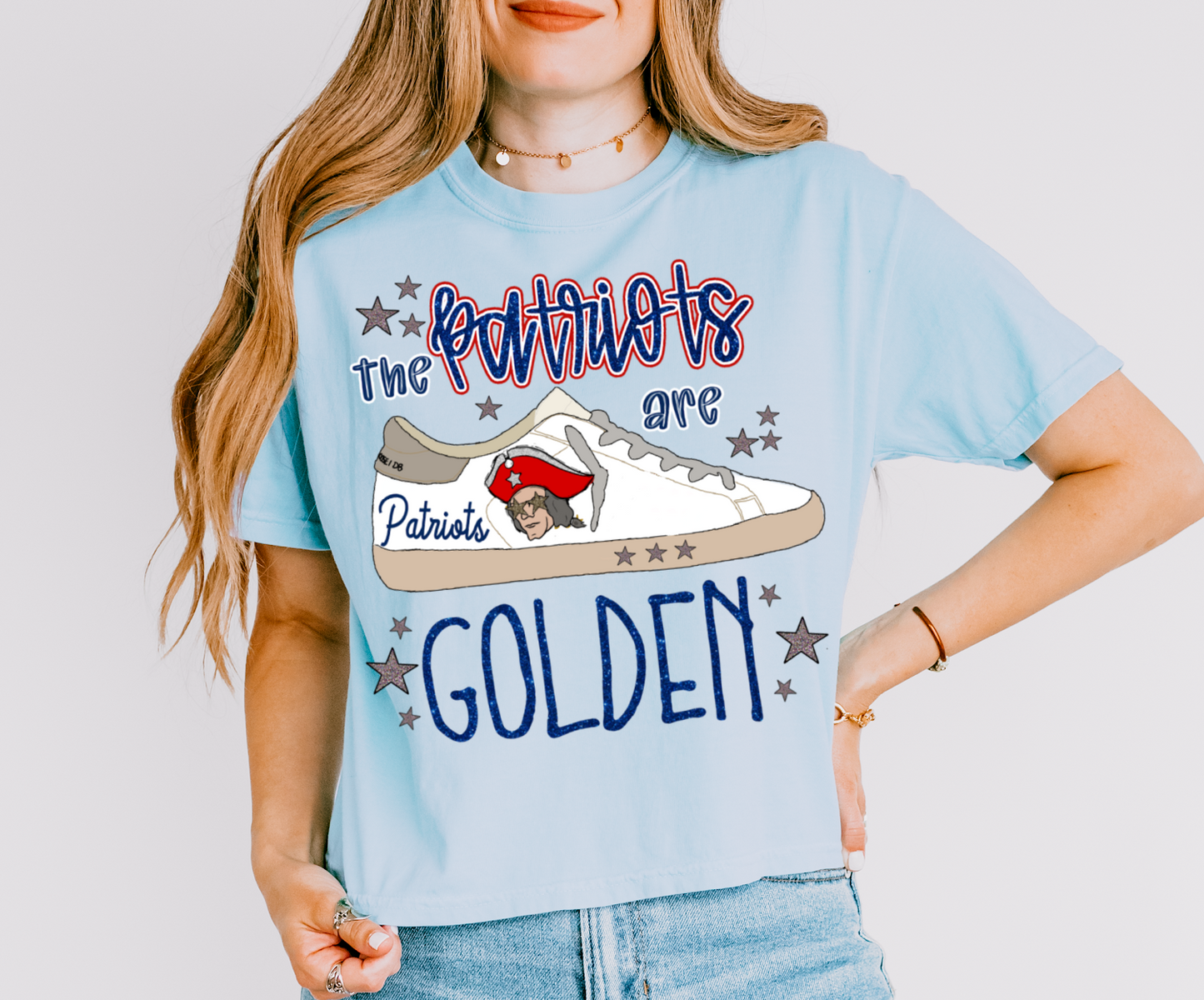 Boxy Crop Comfort Colors The Patriots are Golden Shirt/ Lewisburg Patriots Shirt/ Lewisburg Patriots / Adult Sizes