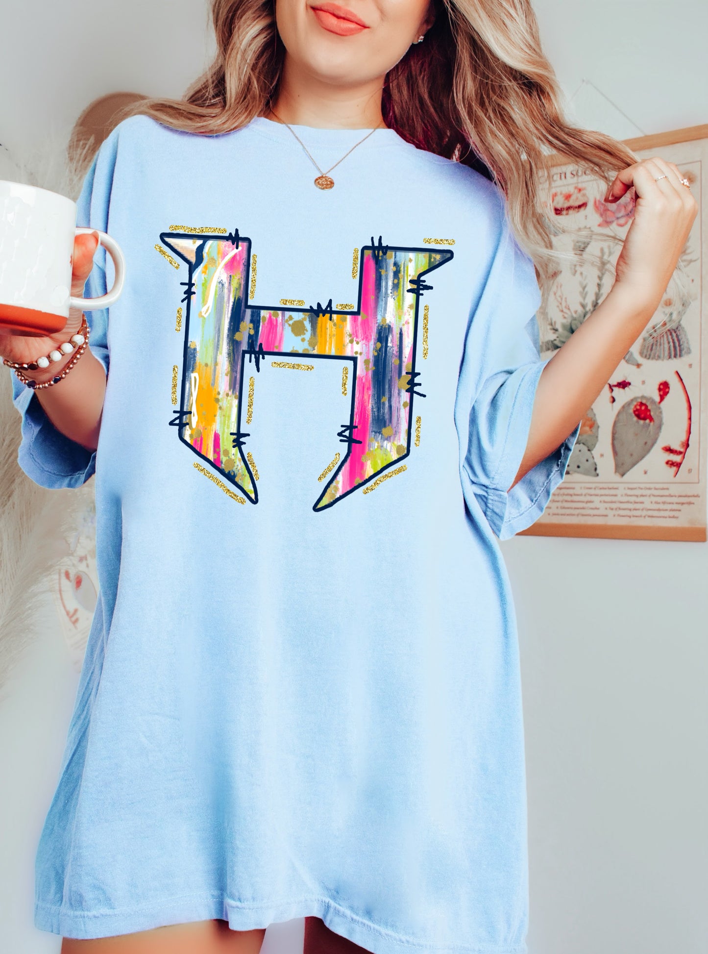 Headland Rams H Painted Tee/ Comfort Colors or Bella Canvas/ Youth and Adult Sizes