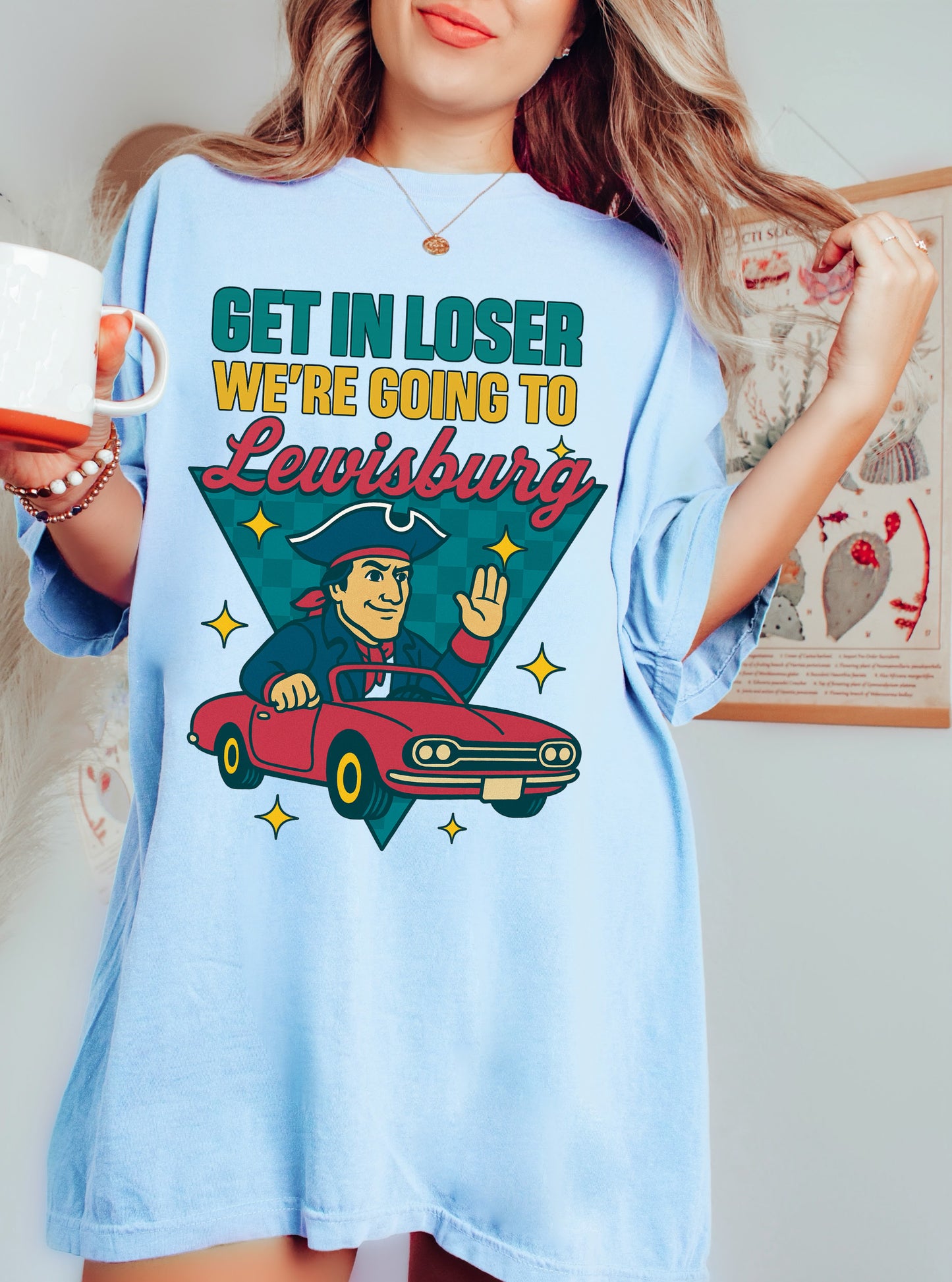 Comfort Colors Chambray Get In Loser, We're Going To Lewisburg /Patriots Unisex Shirt / School Mascot Shirts/ Youth and Adult Sizes