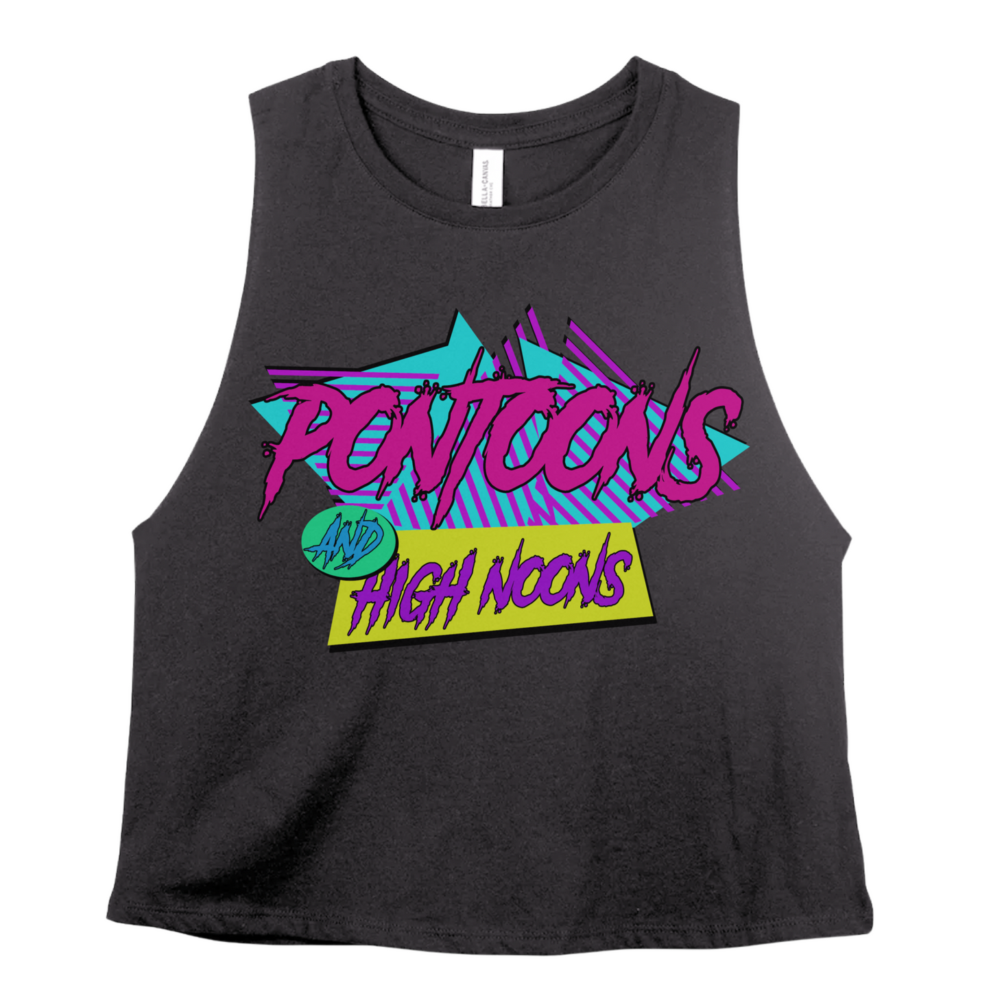Pontoons and High Noons Summer Cropped Tank Top / Adult Sizes / Lake Tank