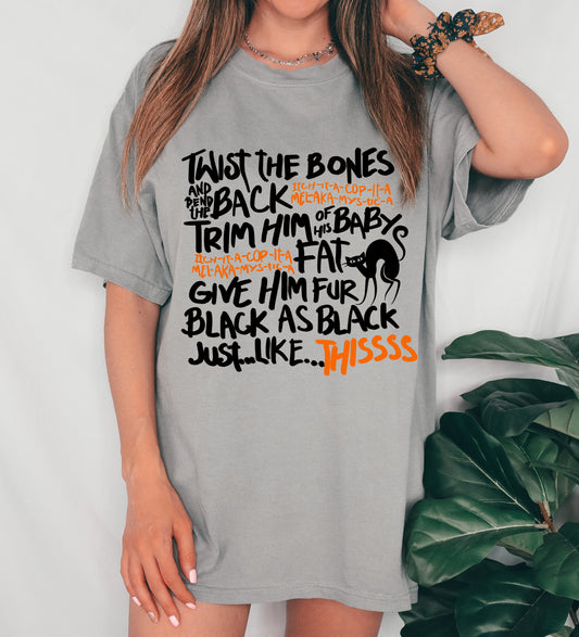 Comfort Colors or Bella Canvas Brand Twist The Bones Hocus Pocus Halloween Shirt  - Youth and  Adult Sizes