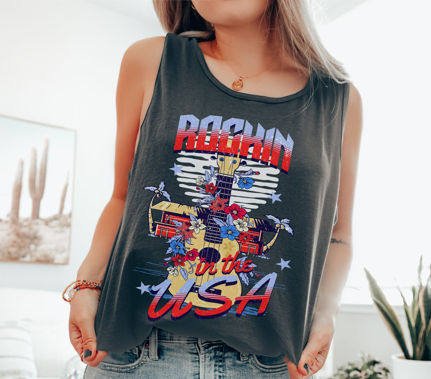 Rockin In The USA - Gulf Coast Jam - Comfort Colors Tank Top