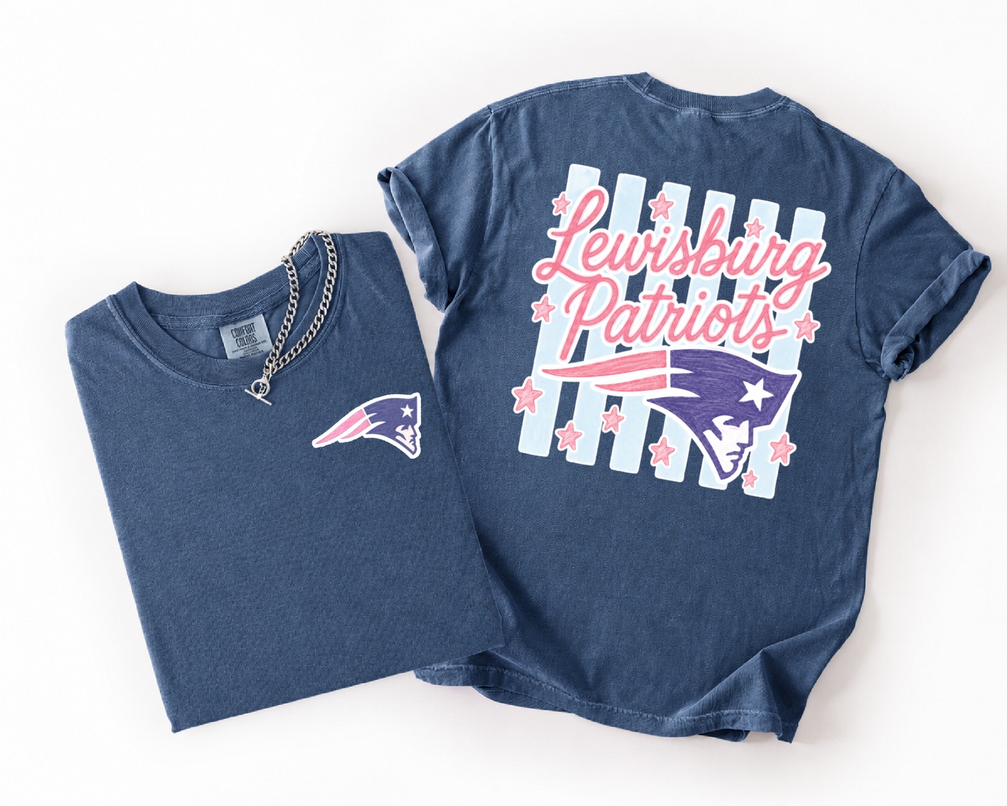 Comfort Colors Lewisburg Patriots Spirt Wear/ Youth and Adult Sizes - Front/Back Printed