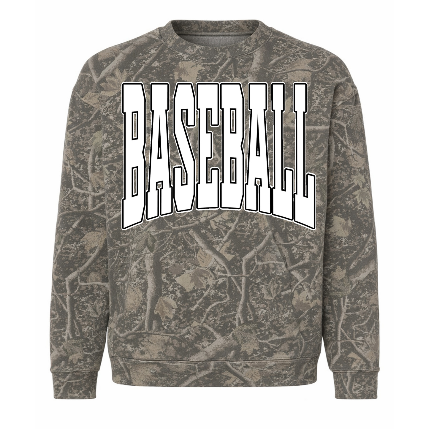 Deadwood Camo Quality Baseball Sweatshirt/ Adult Sizes