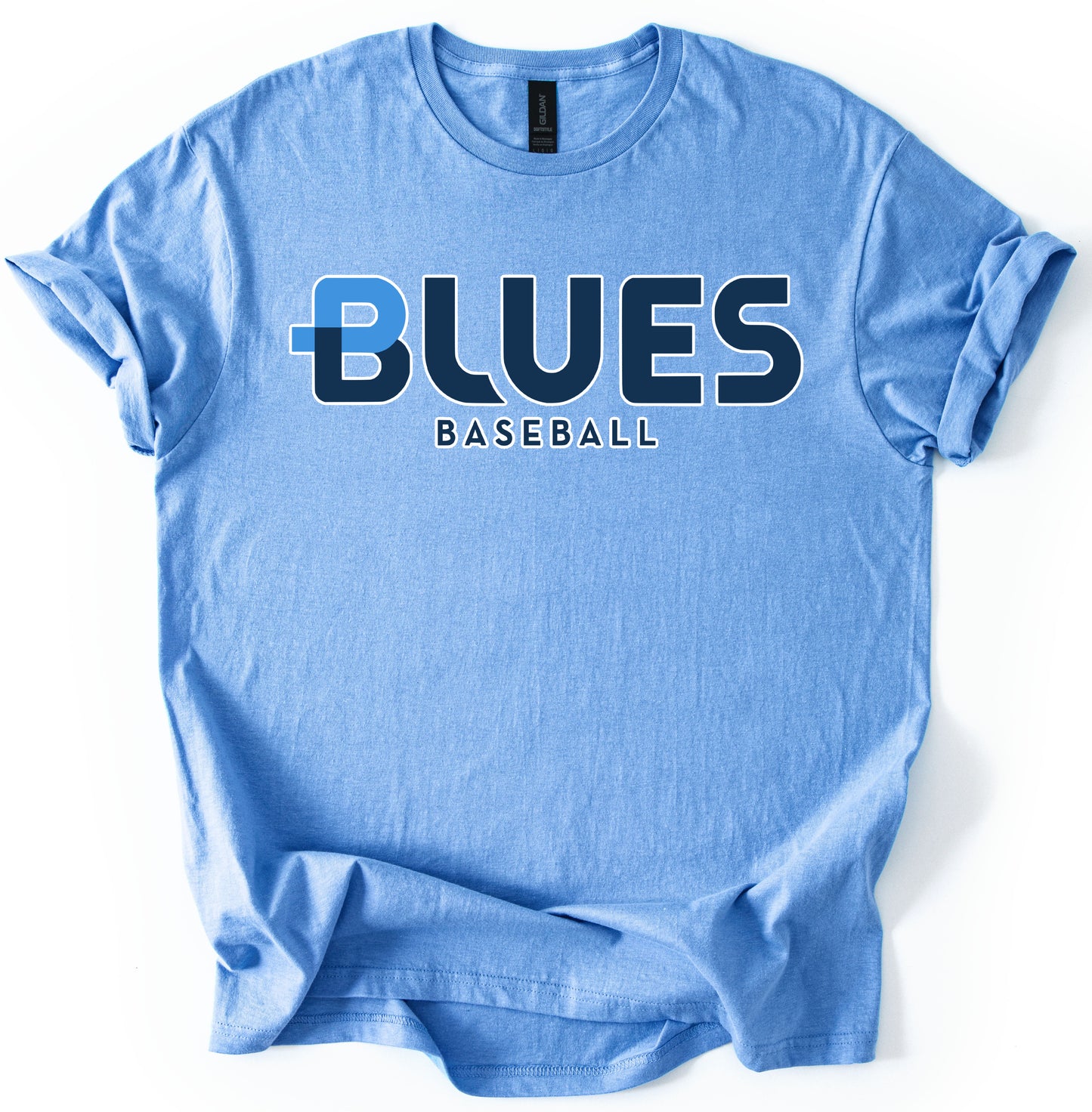 Gildan Softstyle or Comfort Colors Blues Baseball Tee/ Youth and Adult Sizing