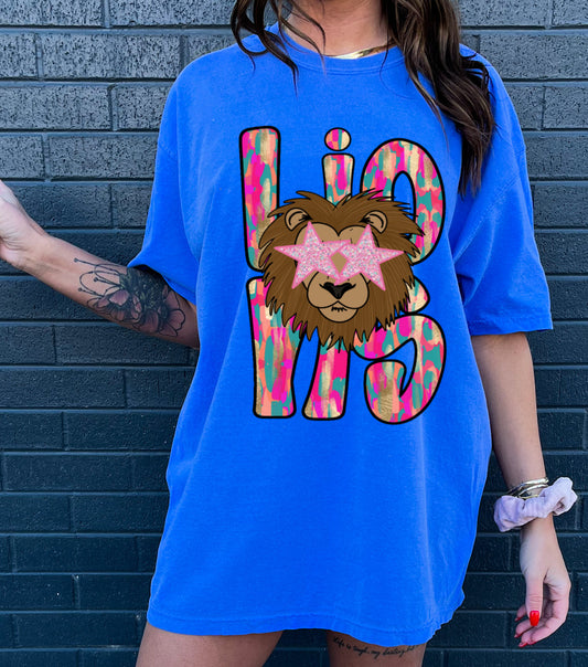 Bella or Comfort Colors Lions Mascot Shirt/ Youth and Adult Sizes