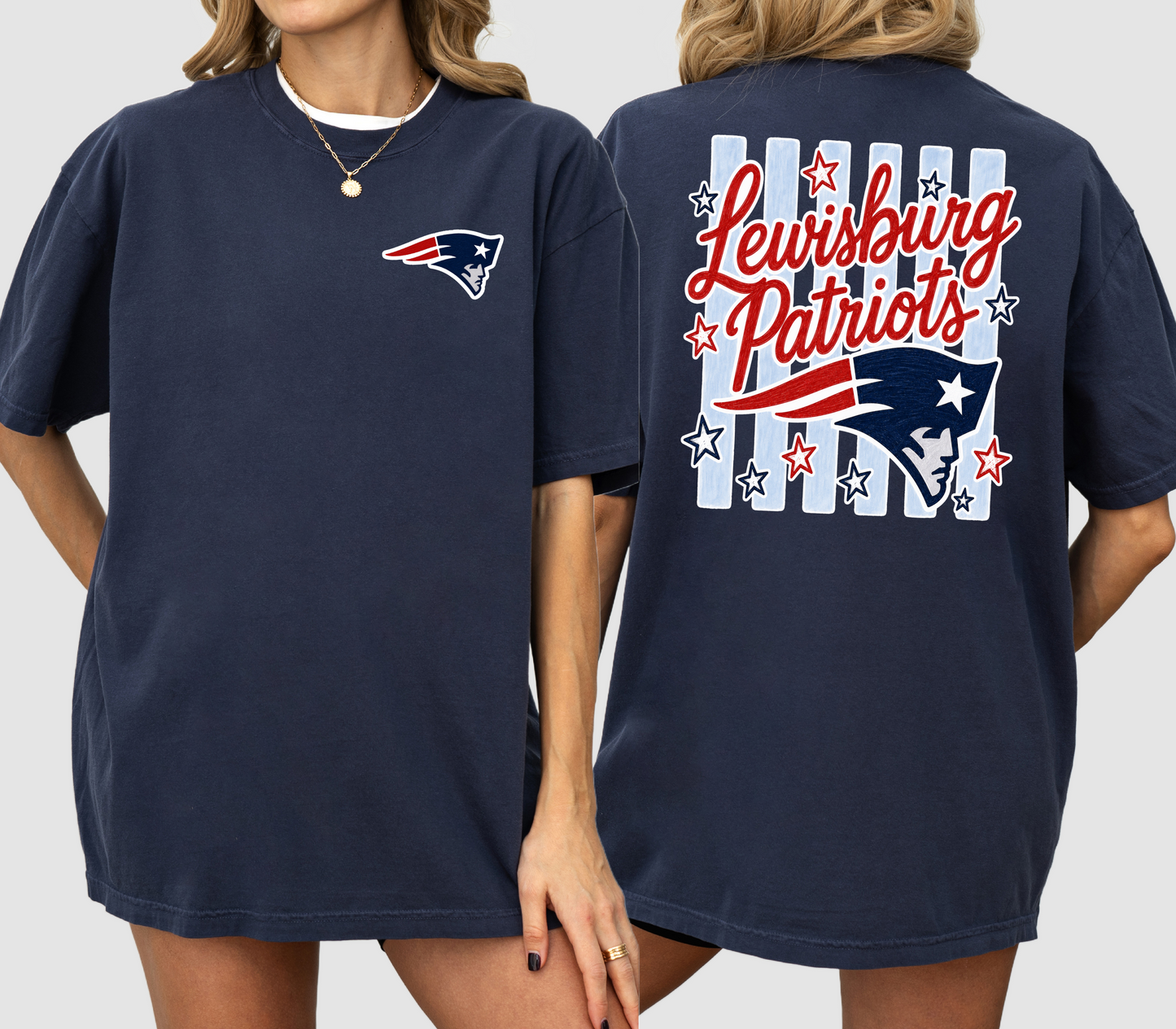 Comfort Colors Lewisburg Patriots Spirt Wear/ Youth and Adult Sizes - Front/Back Printed