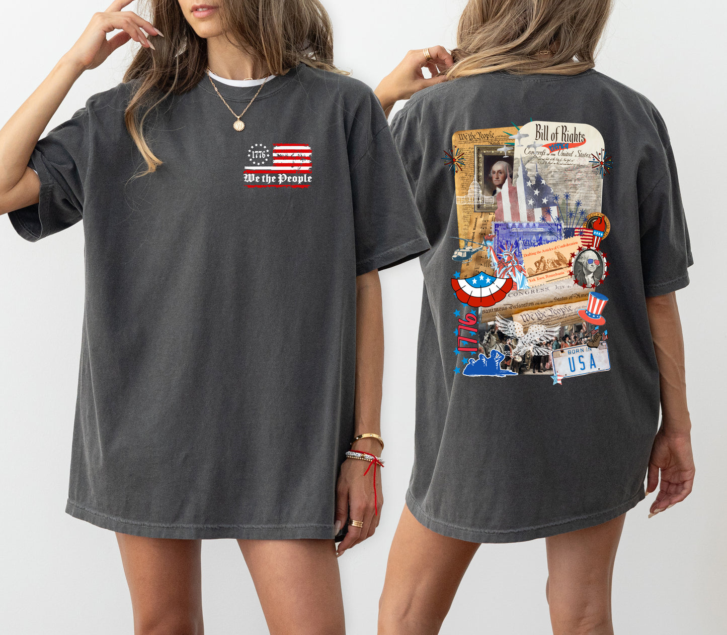 Comfort Colors or Bella Canvas We The People 1776 Tee/ Front Back Print / USA America Patriotic Shirt/ Bill of Rights Tee