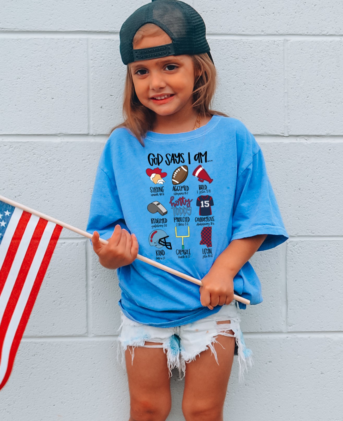 Toddler, Youth, and Adult Sizes God Says I Am A Rebel - Mississippi Tee