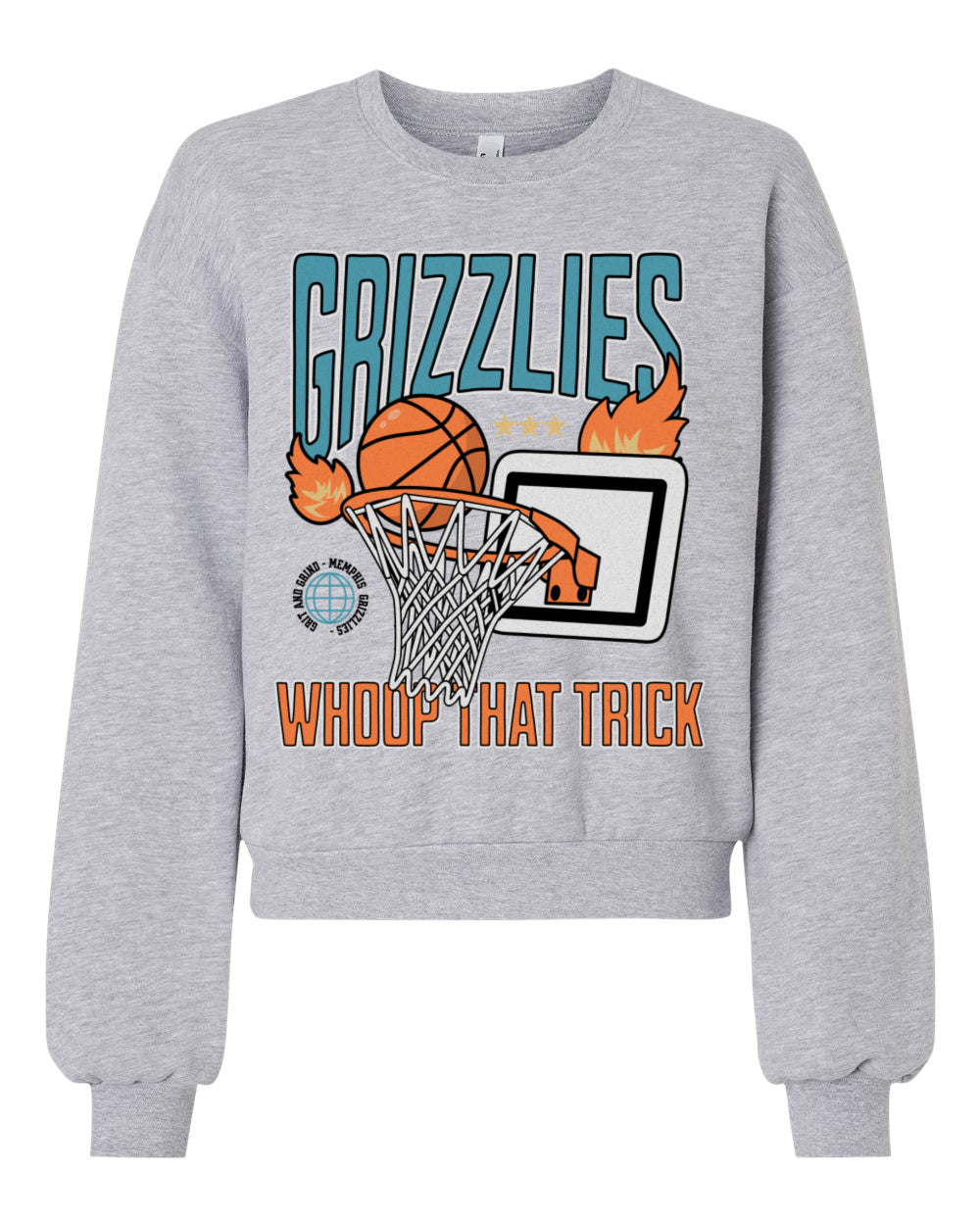 Cropped Balloon Sleeve Grizzlies Sweatshirt/ Adult Memphis Basketball Sweatshirts/ Grizz Sweatshirt