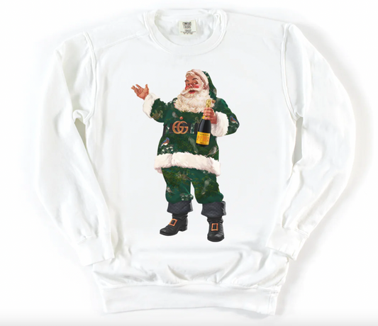 Youth and Adult Luxe Santa Sweatshirt/ Gildan, Bella ,or Comfort Colors Sweatshirt
