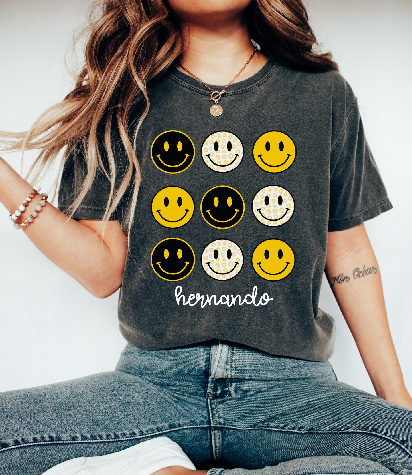 Comfort Colors Hernando Tigers Smiley Tee / Hernando -Desoto County Schools / Mississippi School Shirt