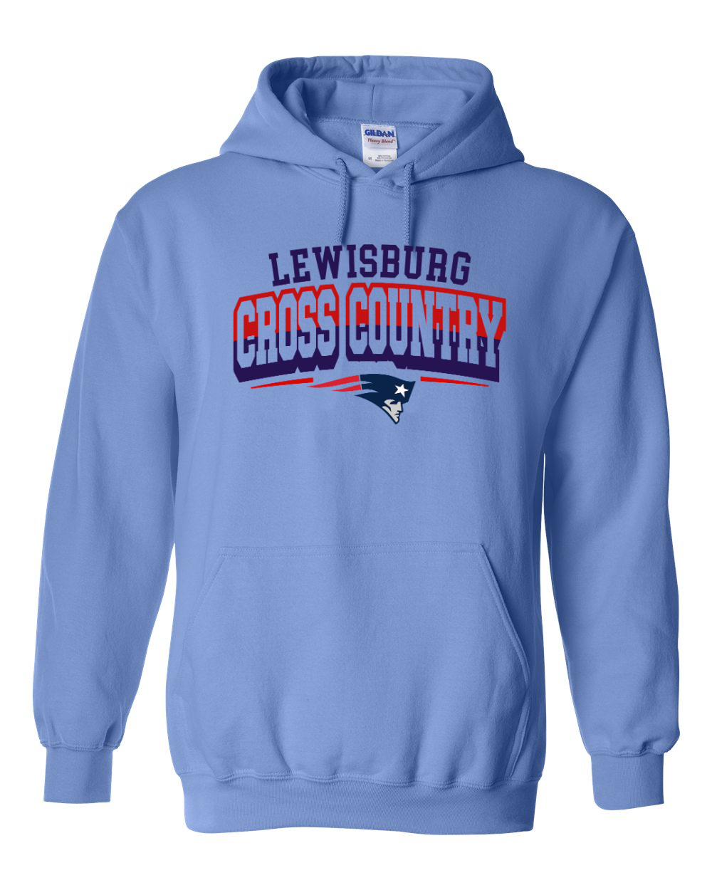 Lewisburg Cross Country Unisex Hooded Sweatshirt - Carolina Blue/ Hoodie