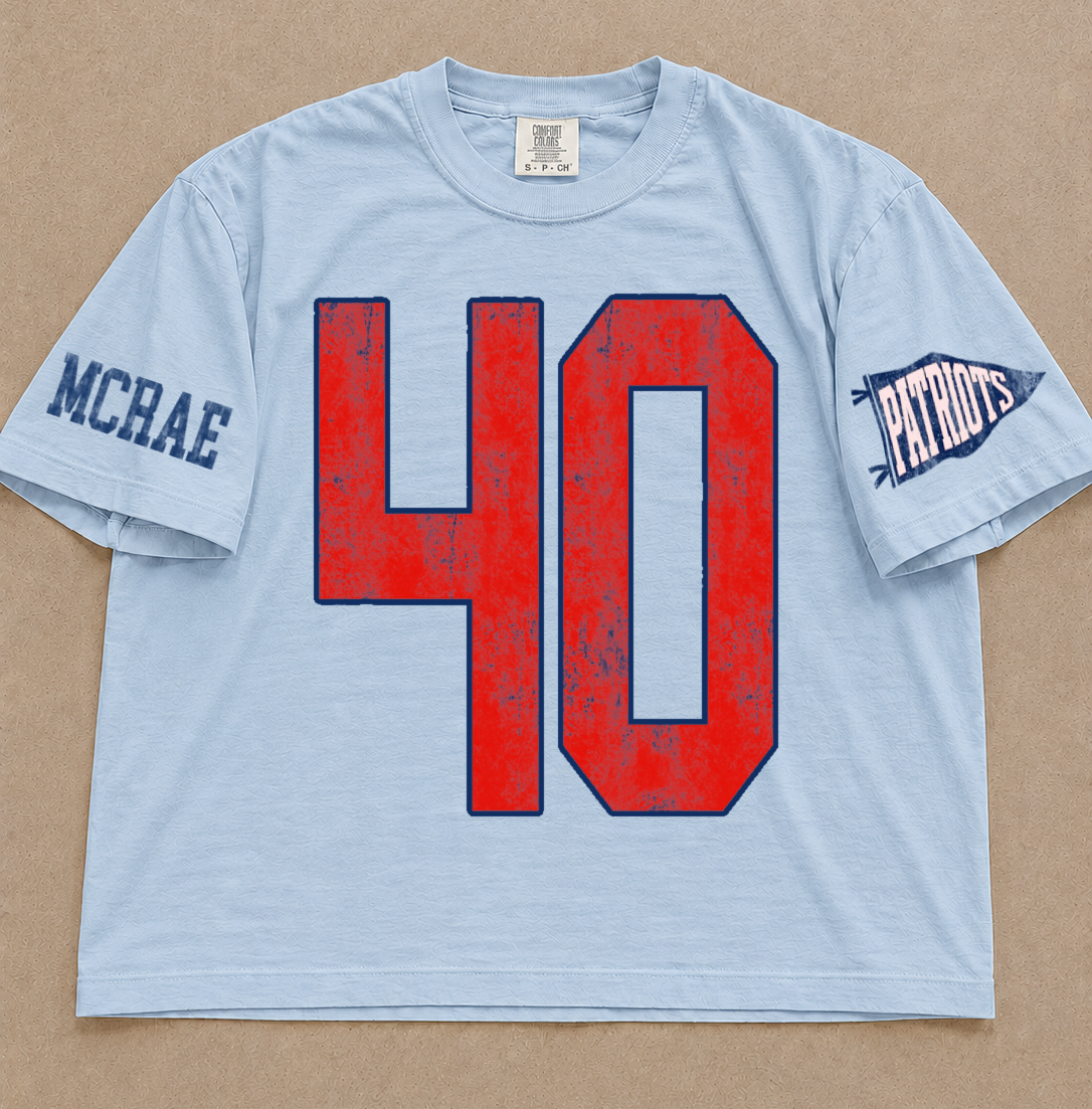 Custom Comfort Colors Number Spiritwear Shirts/Football /Baseball or Softball/ Custom Boxy Crops
