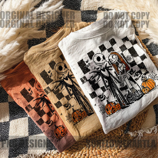 Comfort Colors -  Jack and Sally Halloween Shirt/ Halloween Shirt/ Youth and Adult Sizes