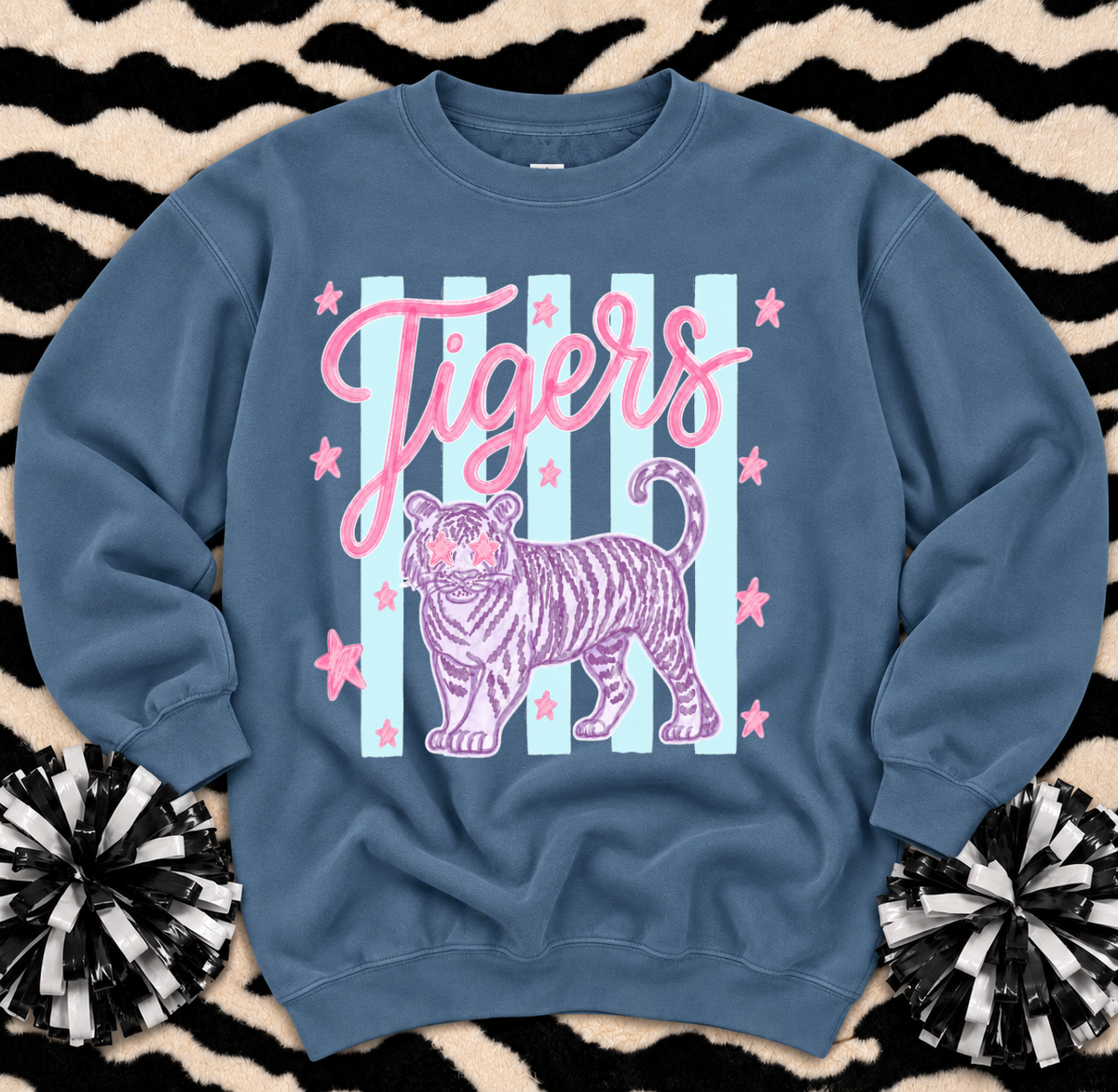 Gildan or Bella Canvas Tigers Stripe Sweatshirt / Youth and Adult Sizes/ Desoto County Schools / Mississippi School Shirt /Hernando Sweatshirt