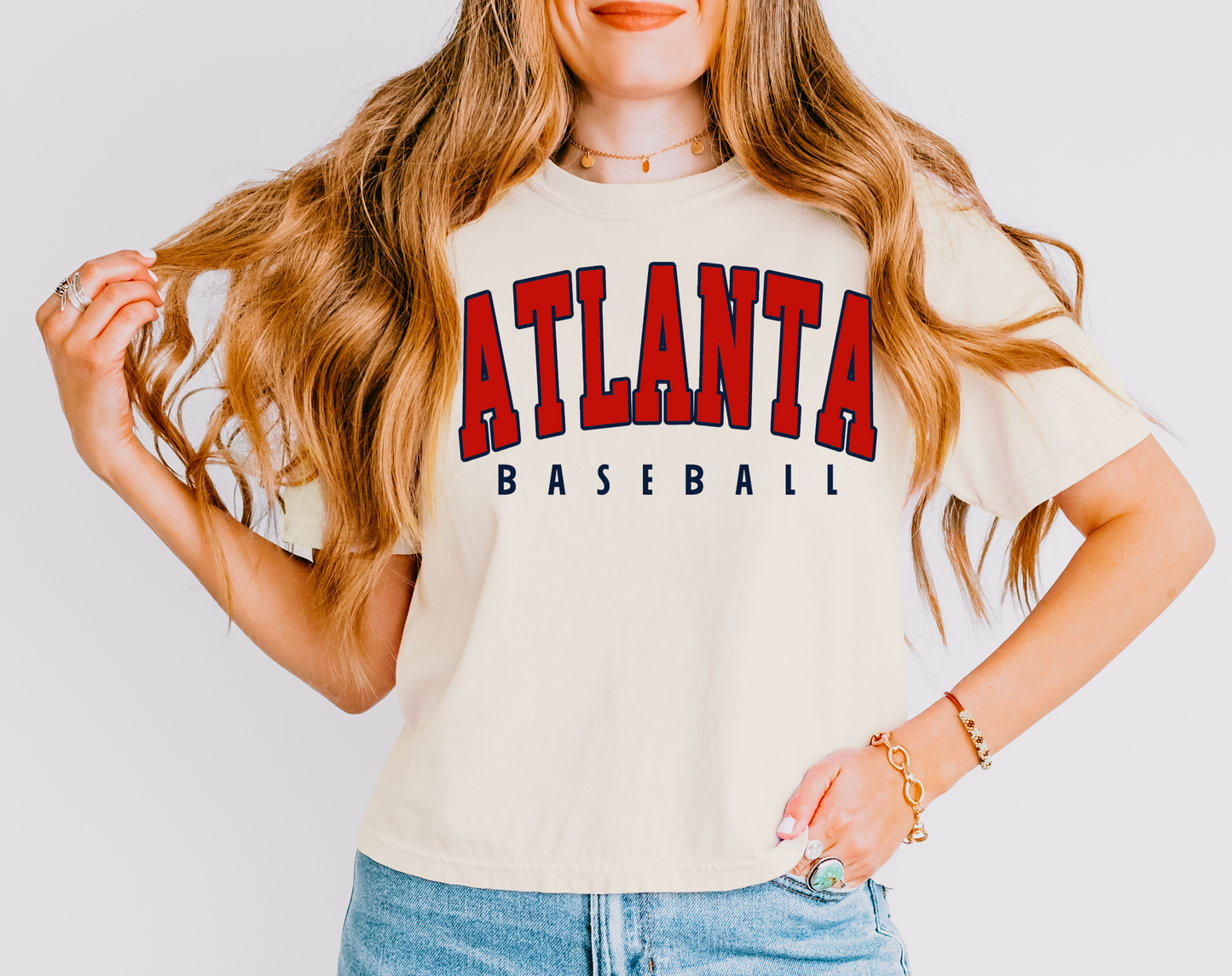 Atlanta Baseball Crop Tee - Comfort Colors/ Adult Sizes