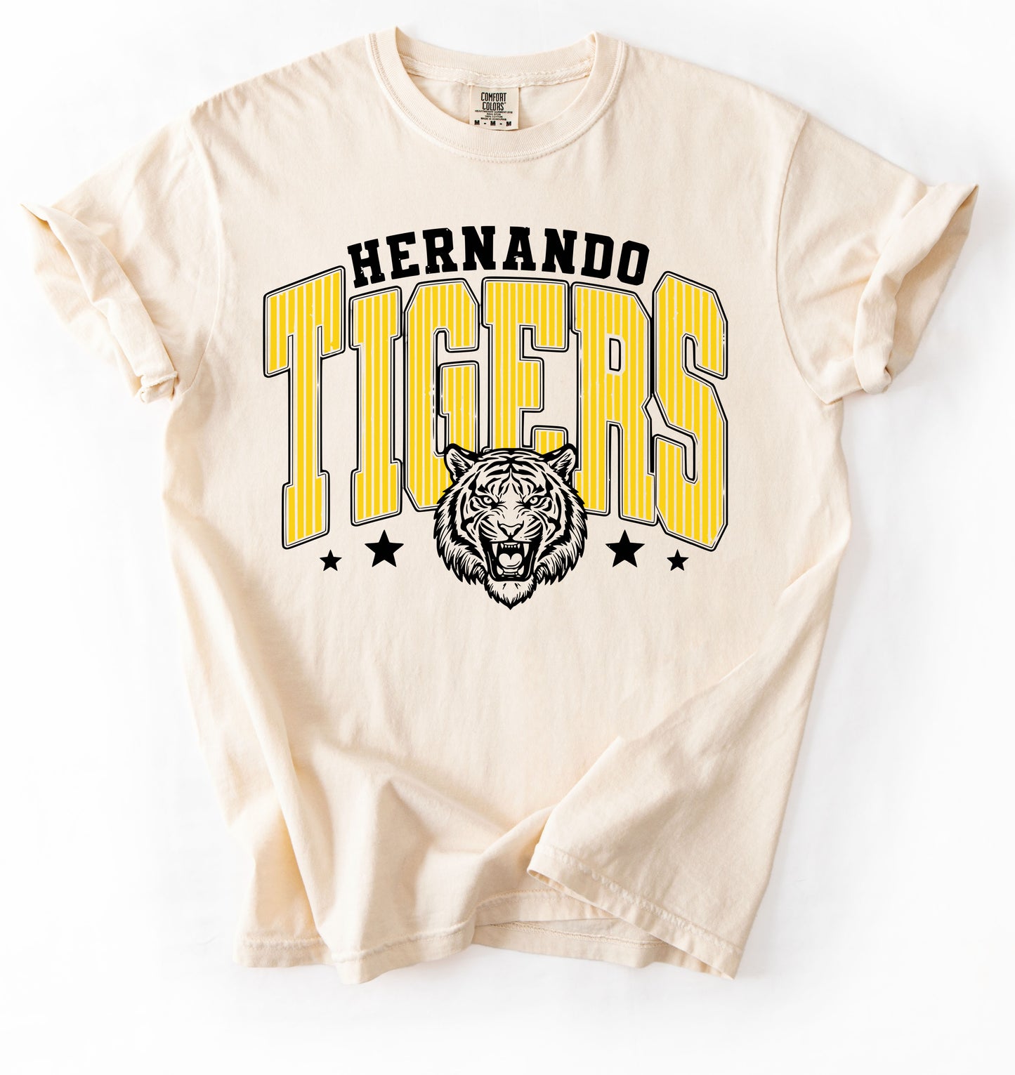 Comfort Colors Hernando Tigers Seersucker Print Tee/ Hernando Tigers Shirt/ Youth and Adult Sizes