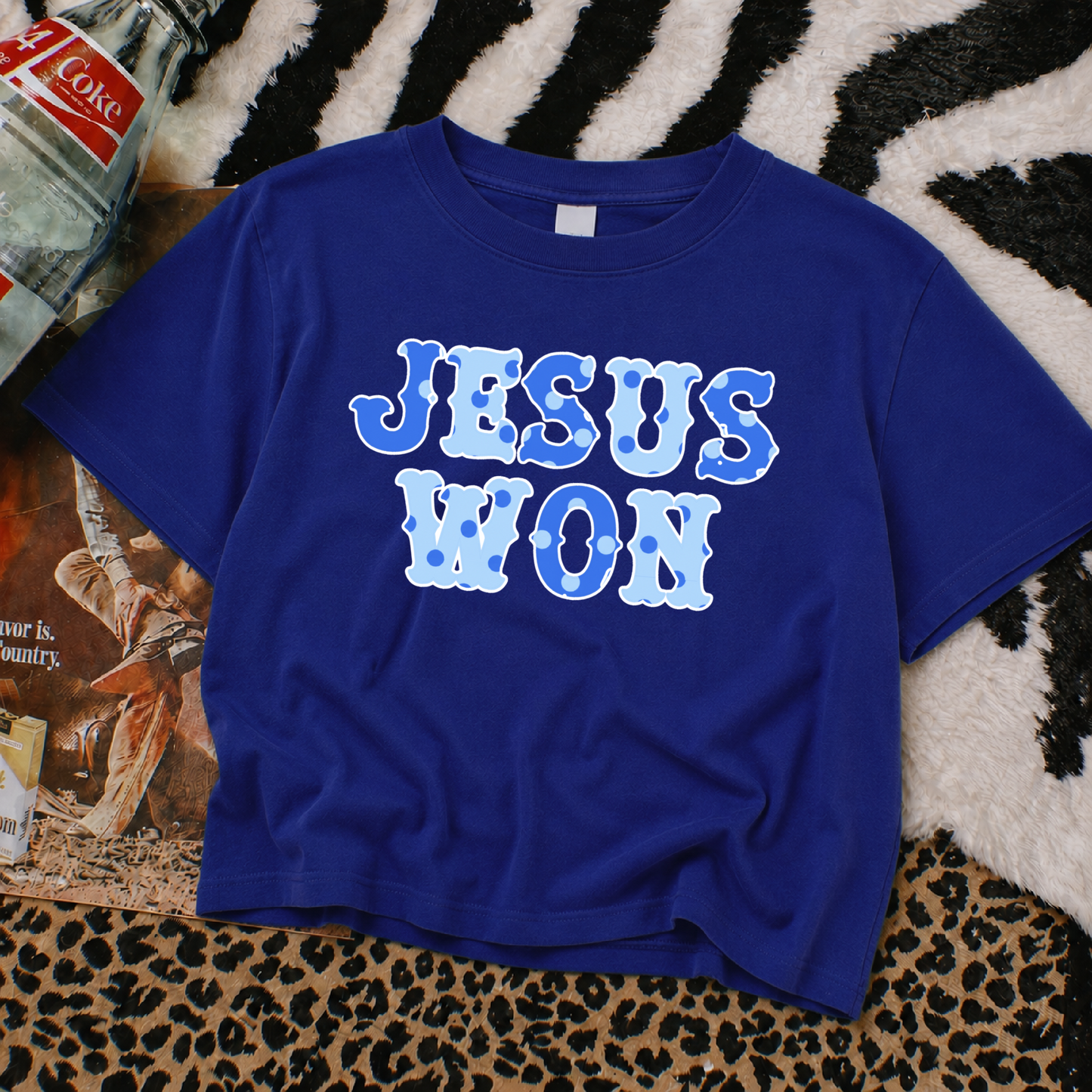 Jesus Won Boxy Crop/ Baseball Mom Shirt