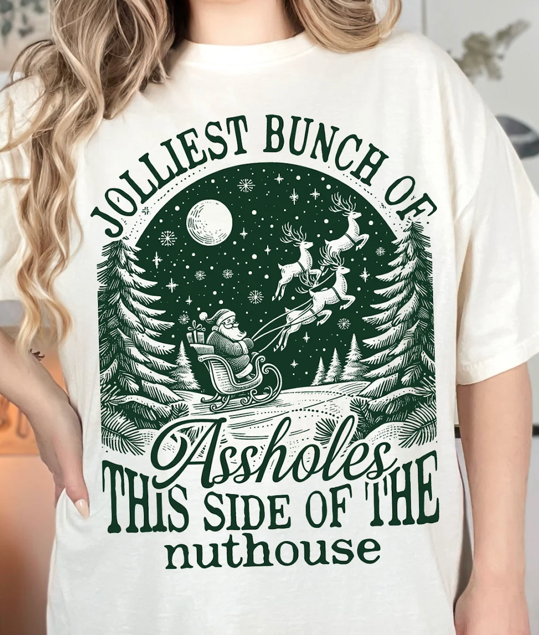 Comfort Colors or Bella - Jolliest Bunch Of Assholes This Side Of The Nuthouse Shirt/ Unisex Funny Christmas Shirts