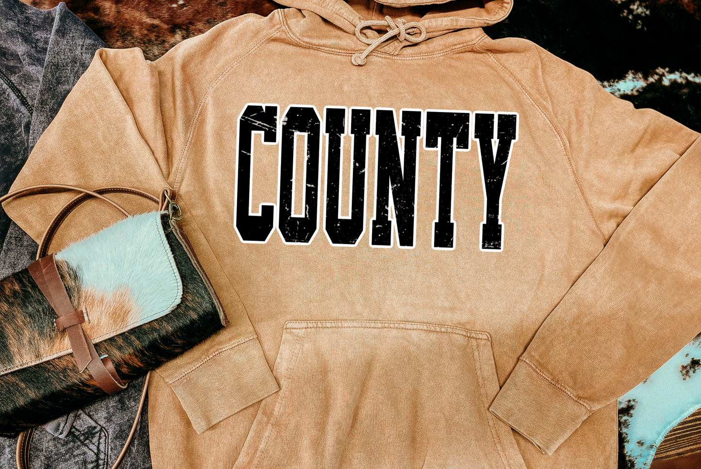 County Baseball Acid Washed Hoodie