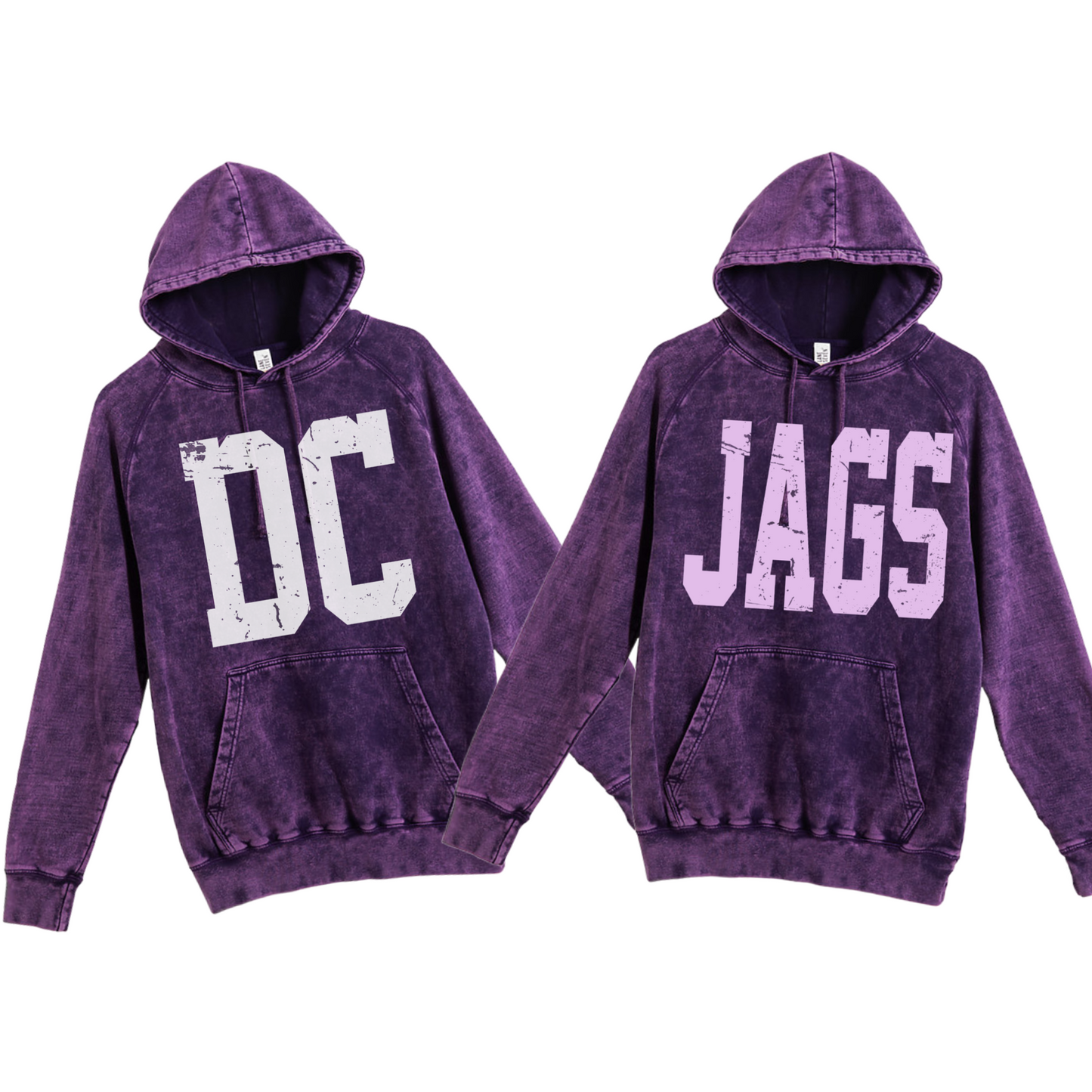 DC Jags Themed Acid Washed Hoodie / Desoto Central Jaguars Hoodie