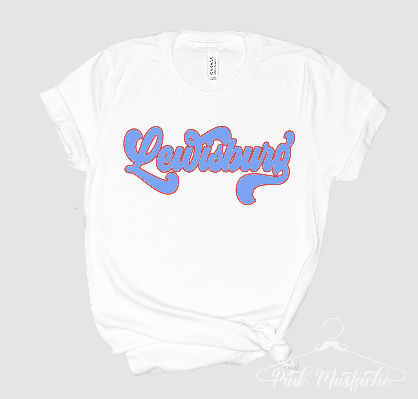 Lewisburg Shirt / School Shirts/ White Script Lewisburg Tee/ Full Shirt or Cropped Tee