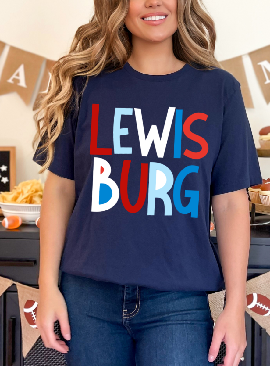 Navy Comfort Colors Lewisburg Pastel Unisex Shirt / Youth and Adult Sizes/ Lewisburg -Desoto County Schools / Mississippi School Shirt