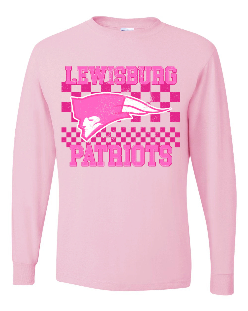 Long Sleeve Lewisburg Soccer Fundraiser - Pink Tee/ Adult Sizes Only - T-Shirt