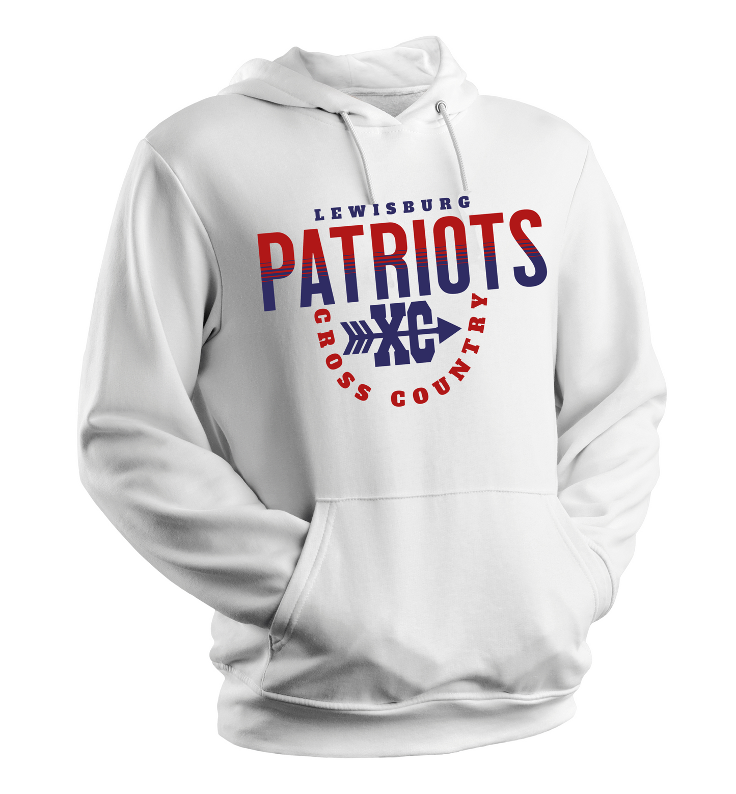 Lewisburg Cross Country Unisex Hooded Sweatshirt - White / Hoodie