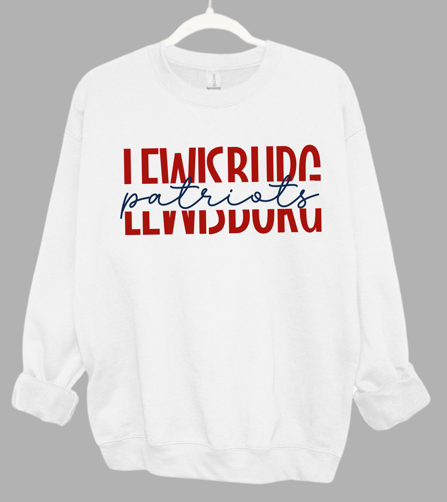 Lewisburg Patriots Unisex Sweatshirt - White / Cross Country Fundraiser