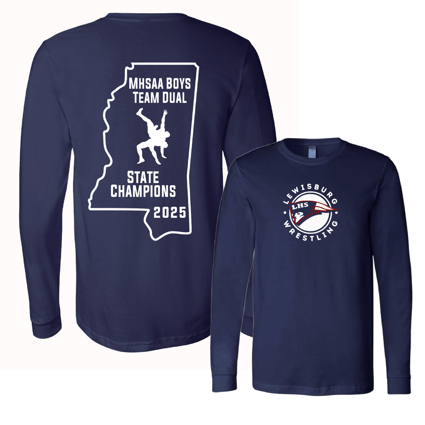 Lewisburg Wrestling State Champion Fundraiser - Bella Canvas Long Sleeve T-Shirt