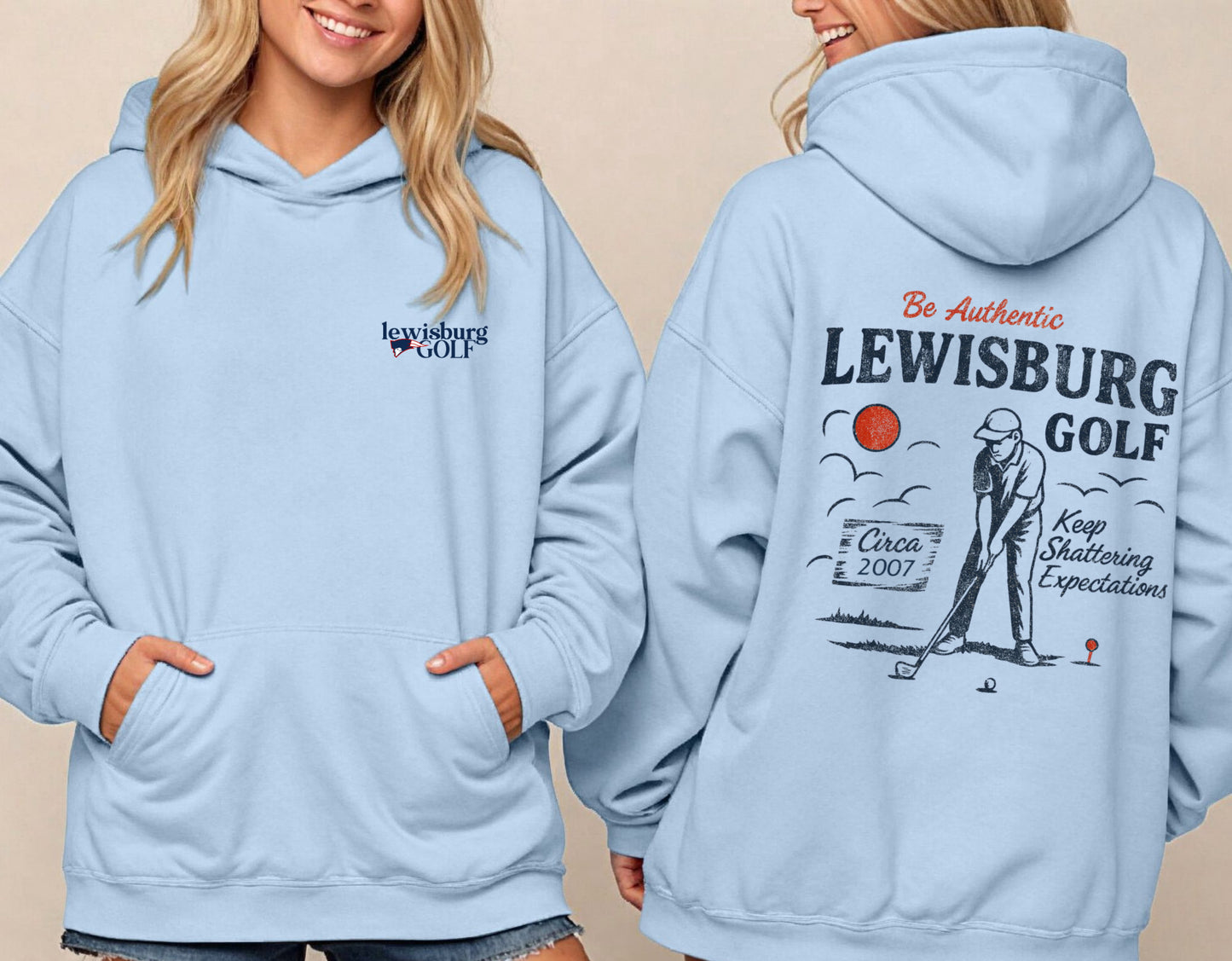 Lewisburg Golf Hoodie/ Youth and Adult Sizes- Gildan or Bella Canvas