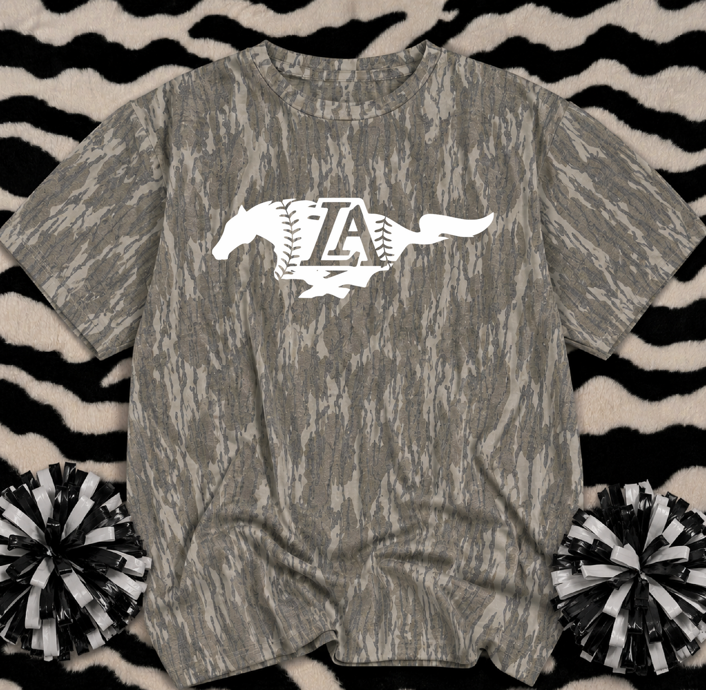 Mossy Oak Lipscomb Mustangs Baseball Tee/ Youth and Adult Sizes